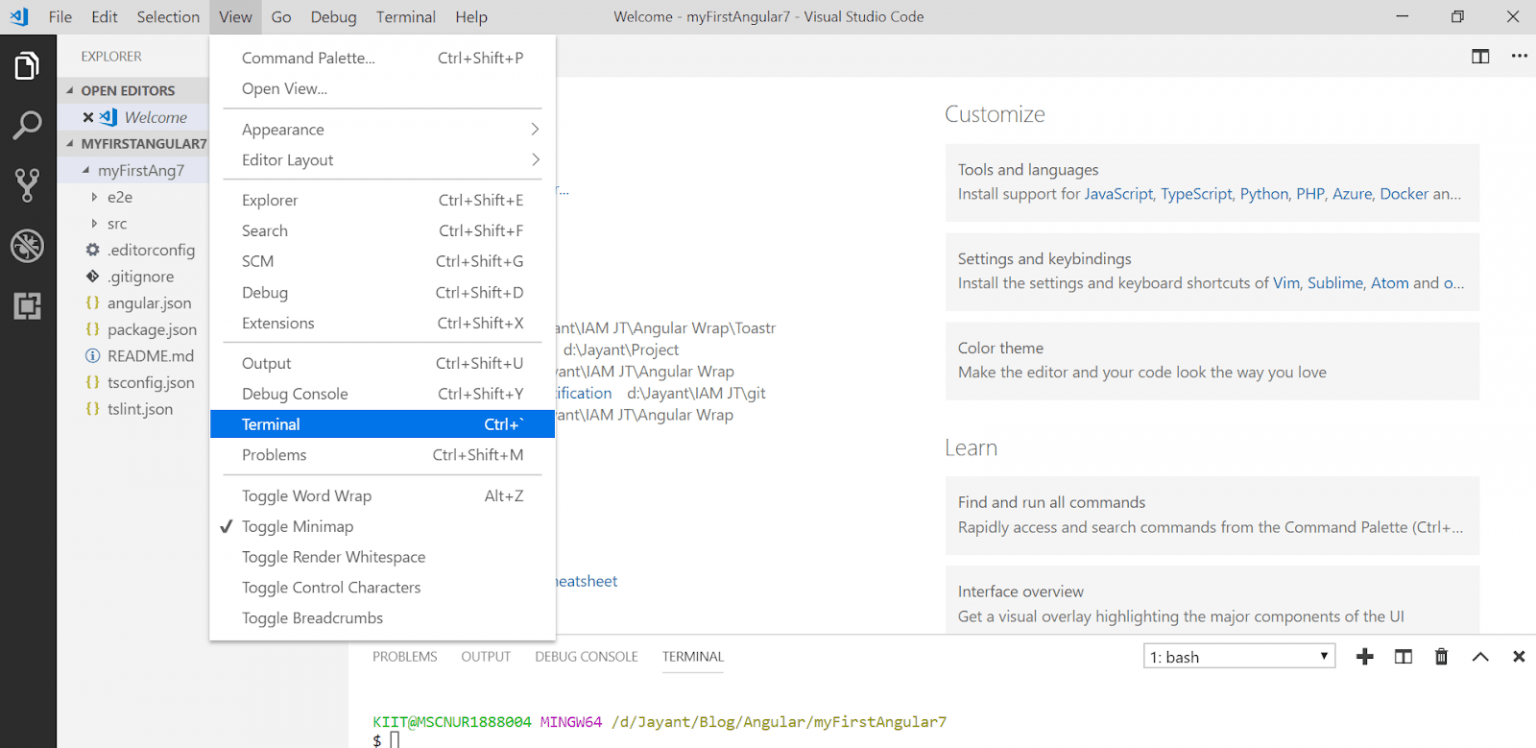How to create Angular 7 Project using Angular CLI - Jayant Tripathy