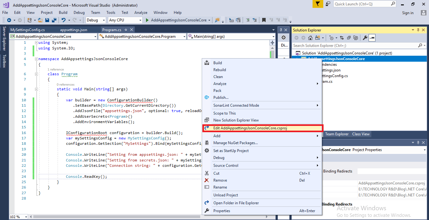 Connection String In .net Core