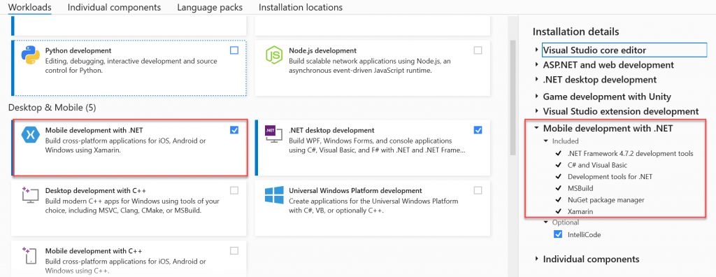 visual-studio-installer-xamarin