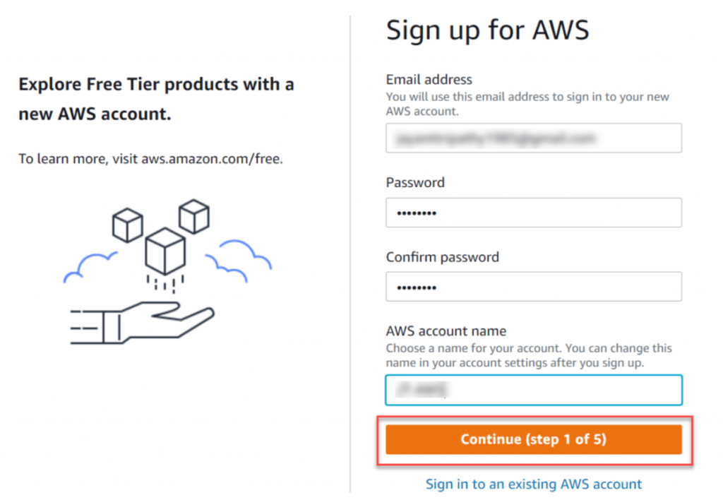 AWS account Signup