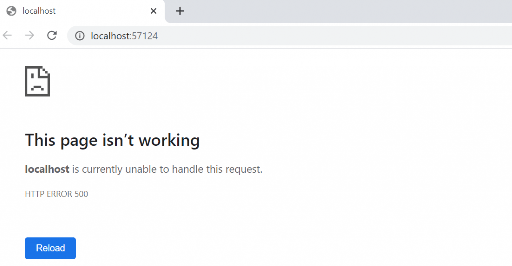 developer exception error page