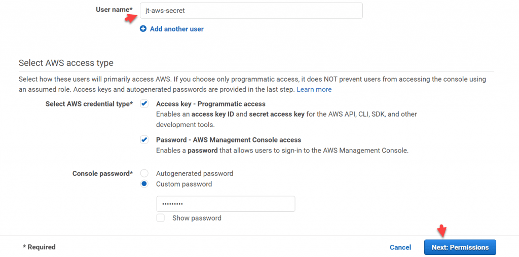 aws-IAM-Users-set-credentials