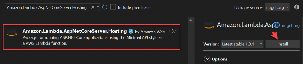 Amazon.Lambda.AspNetCoreServer.Hosting