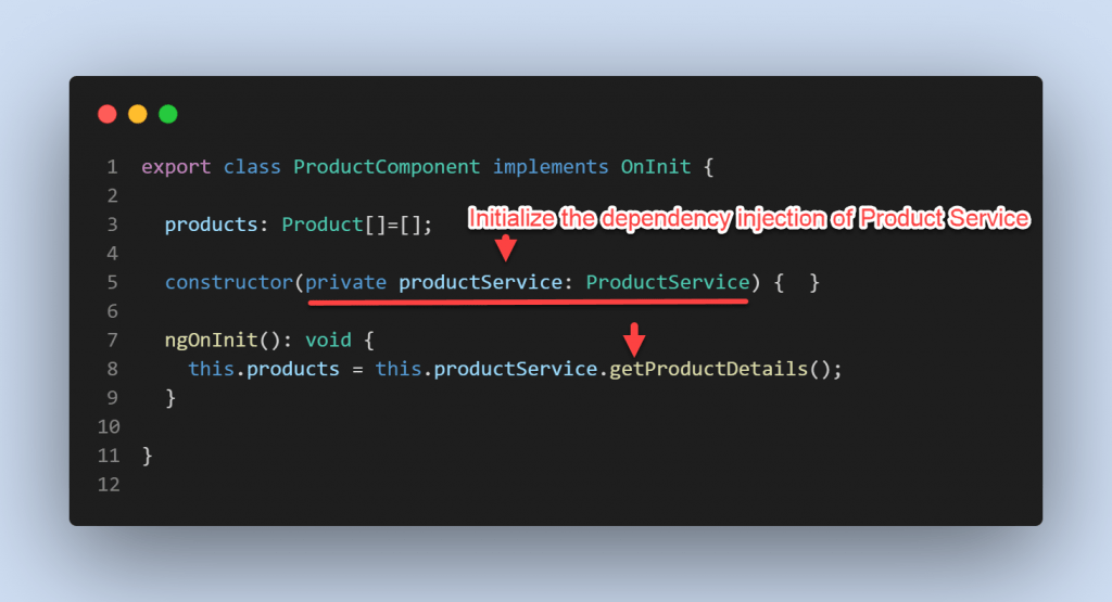 Dependency Injection in Angular-constructor