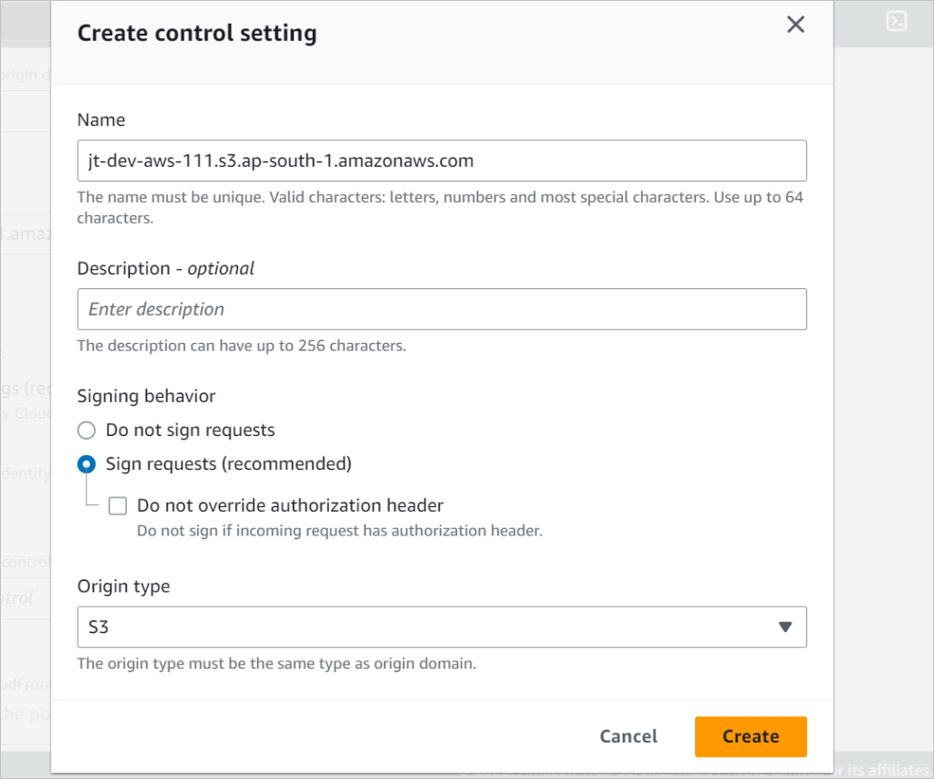 AWS S3 bucket using CloudFront- control settings bucket