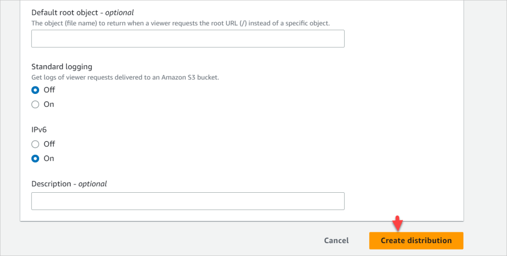 AWS S3 bucket using CloudFront- create distribution