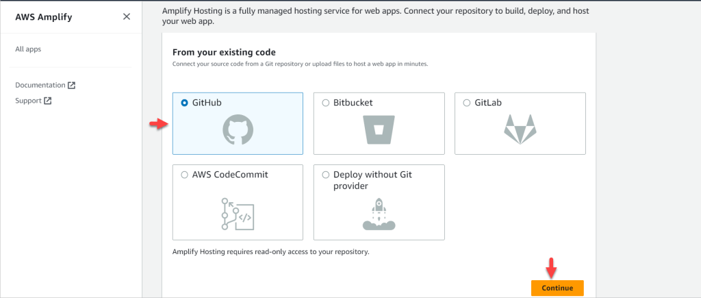 AWS-Amplify-hosting-GitHub