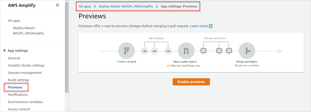 AWS-Amplify-hosting-previews