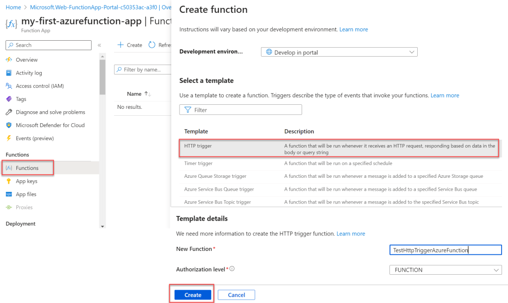 Azure Function App Htpp Trigger function