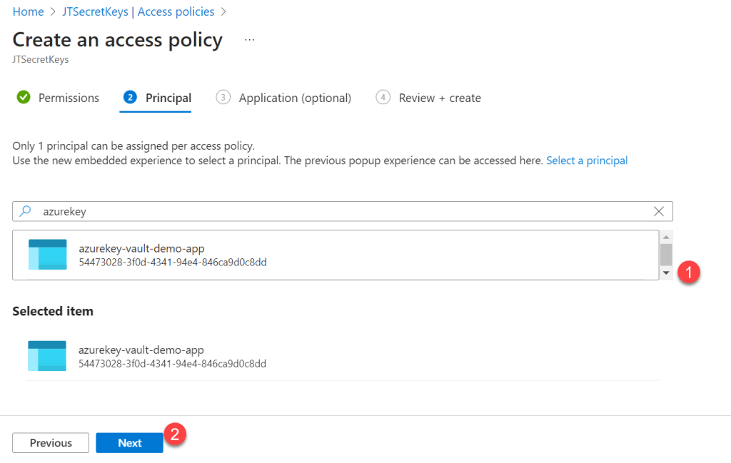 Azure Key Access Policy Permission