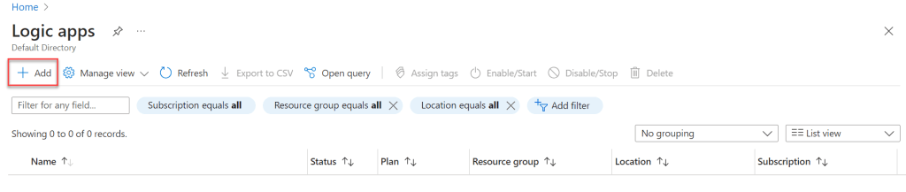 Azure Logic Apps Add