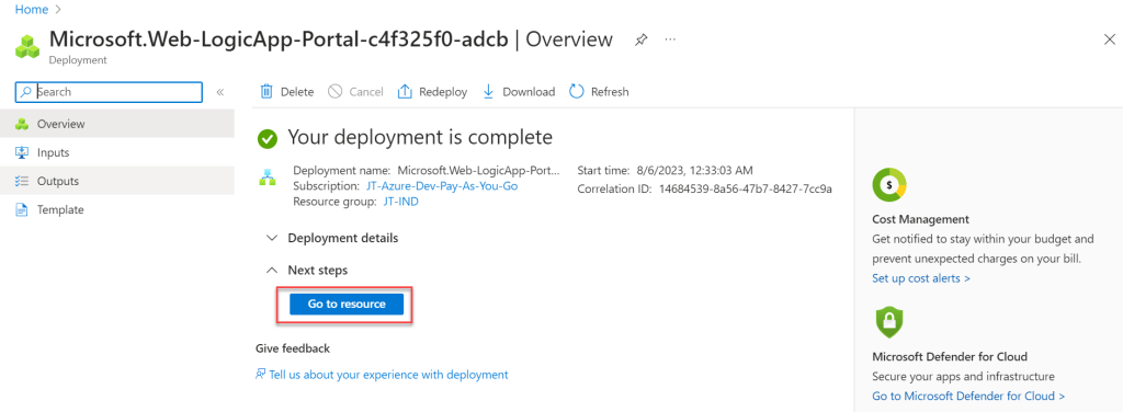 Azure Logic Apps Deployment Complete