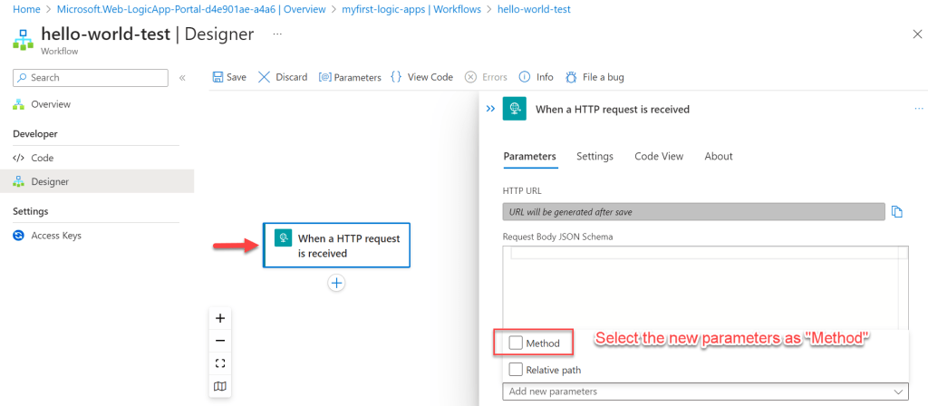 Azure Logic Apps- Http Request Trigger