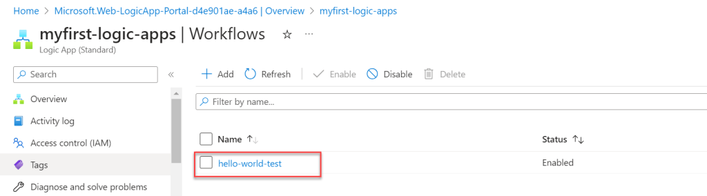 Azure Logic Apps New Workflow Created