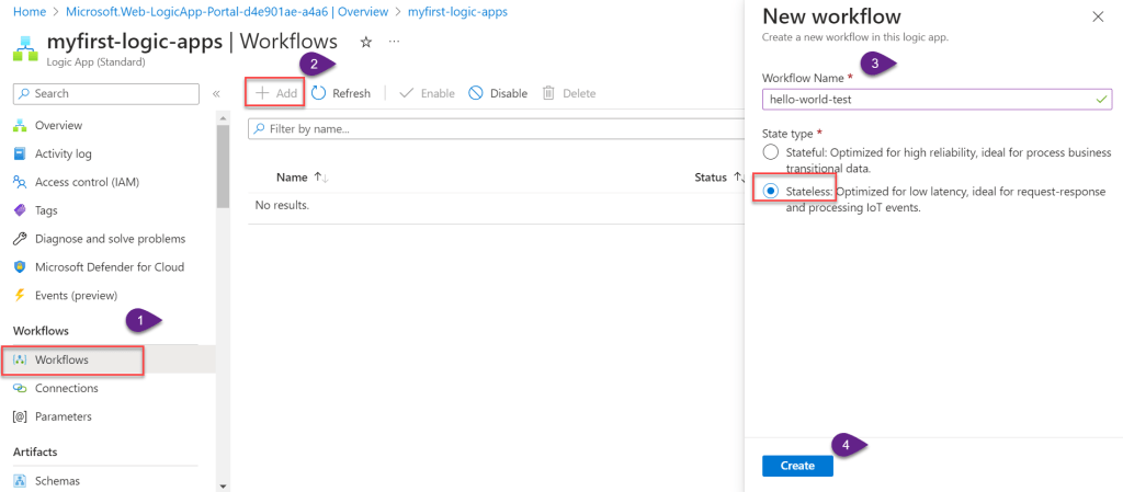 Azure Logic Apps New Workflow Creation