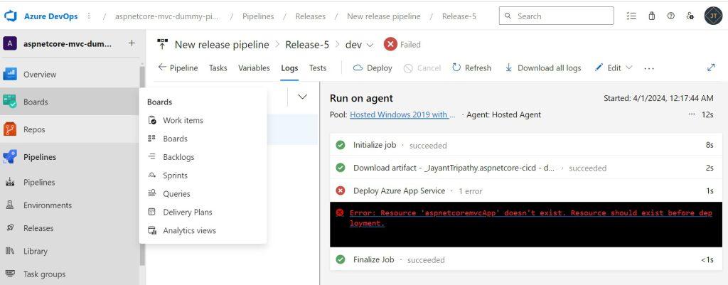 aspnetcore-mvc-cd-pipeline-failed