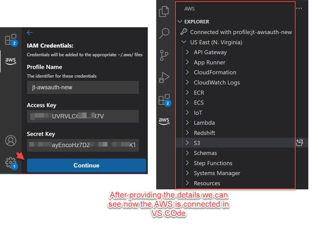 aws-IAM-Users-connected-VSCode