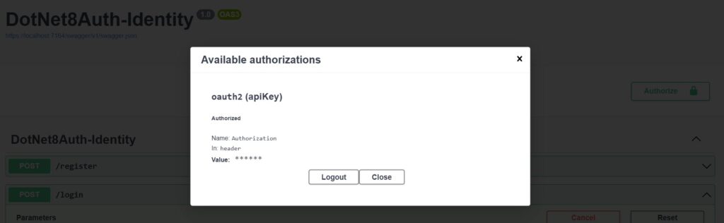 dotnet8auth-identity-swagger-authorize-success