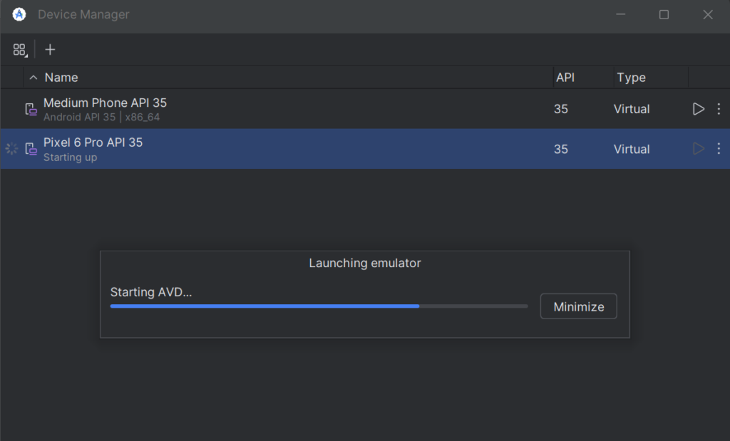 android-emulator-Pixel 6 Pro API 35
