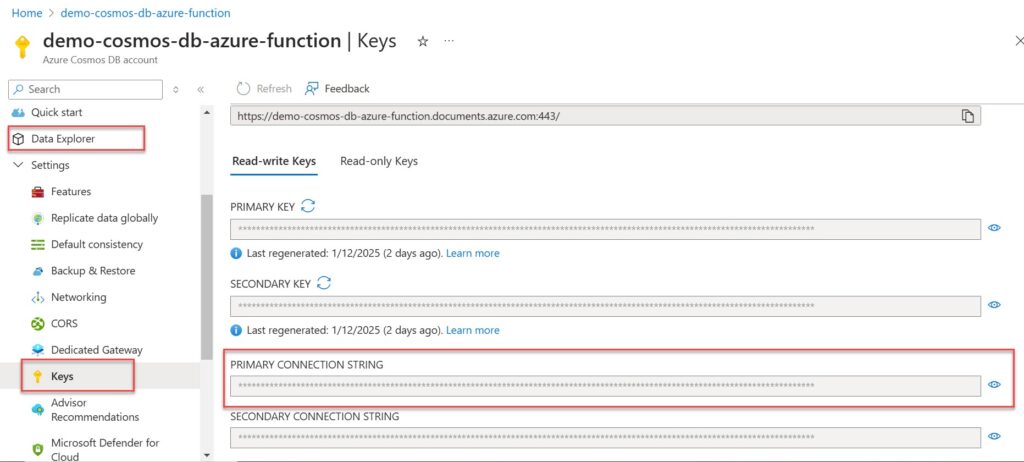 Azure_Cosmos_db_connection_string