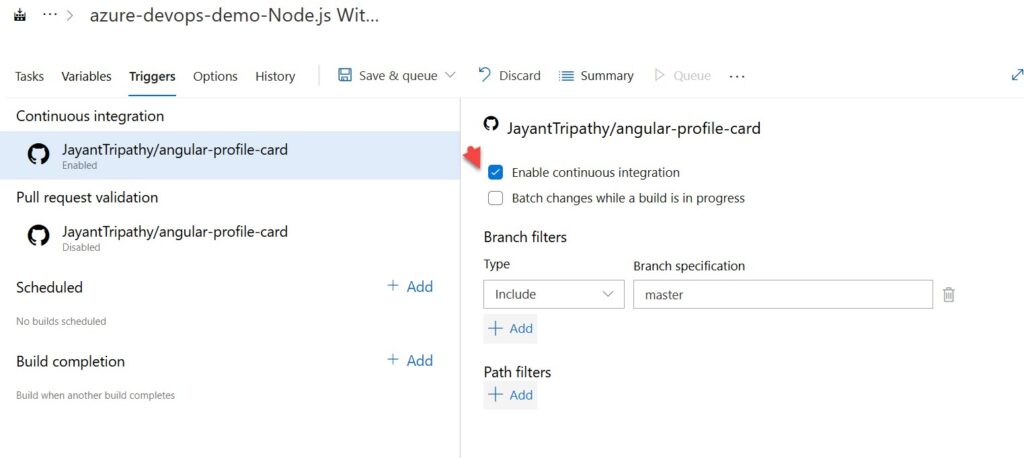 azure-CI-pipeline-trigger