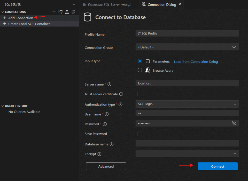 mssql-extension-add-connection