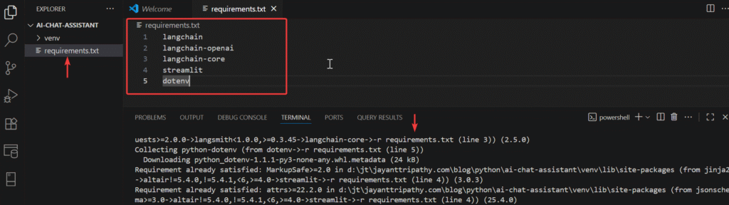 adding python requirement file